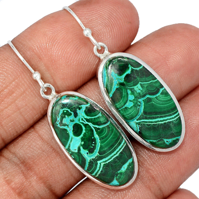 1.6" Malachite In Chrysocolla Earrings - MICE948