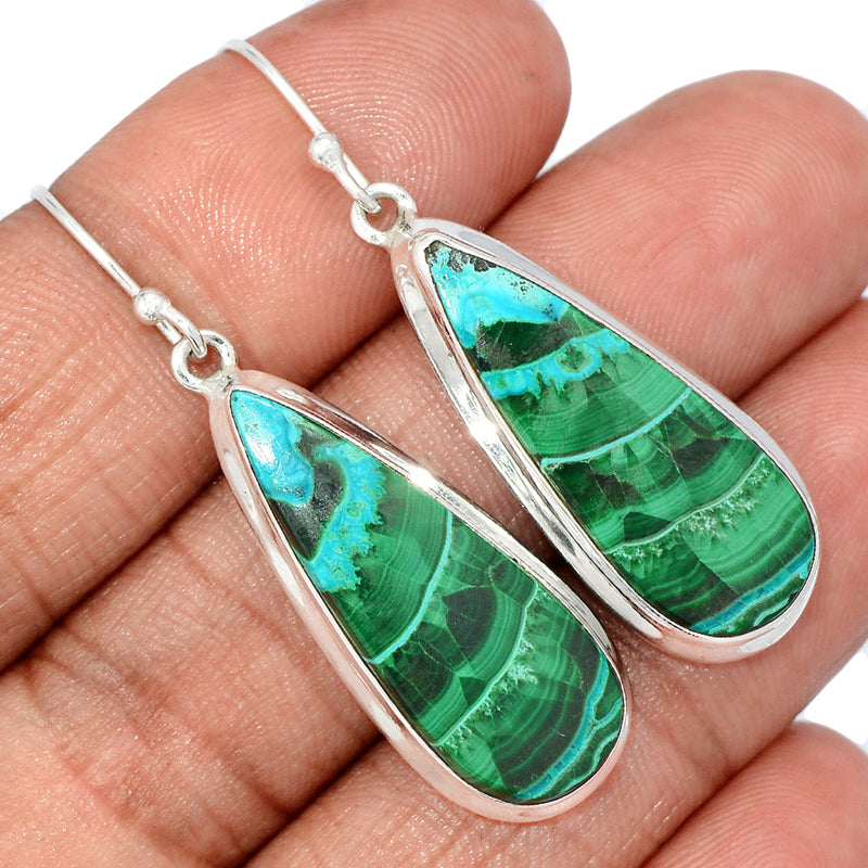 1.7" Malachite In Chrysocolla Earrings - MICE951