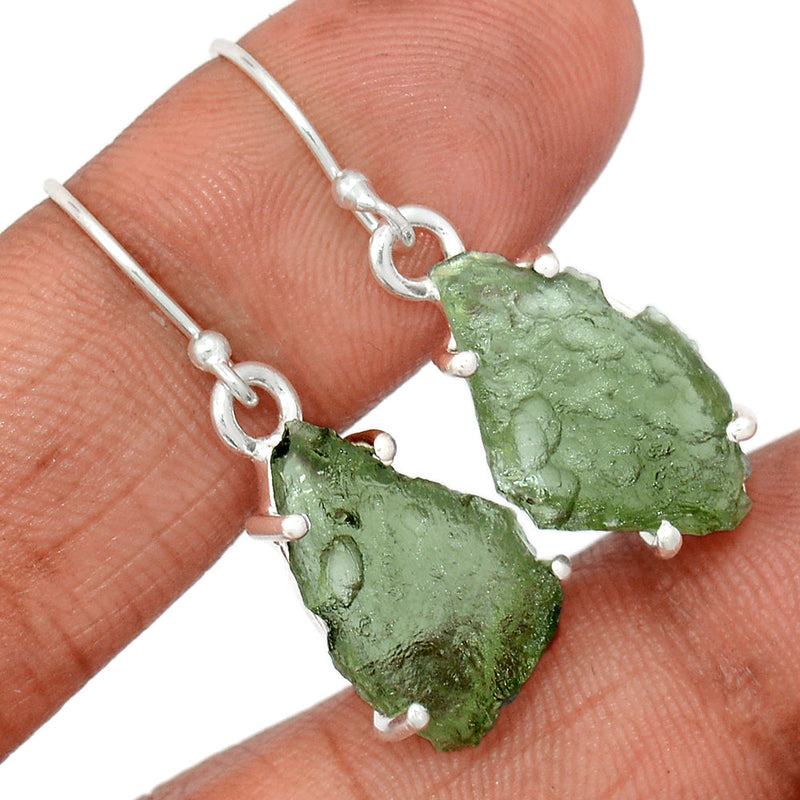 1.3" Claw - Moldavite Earrings - MLDE191