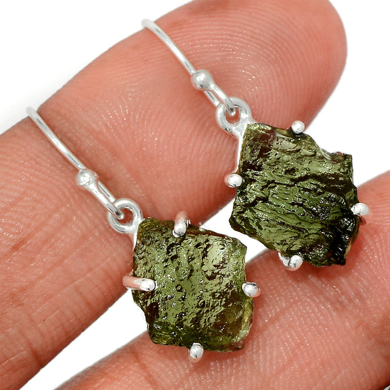 1.2" Claw - Moldavite Earrings - MLDE192