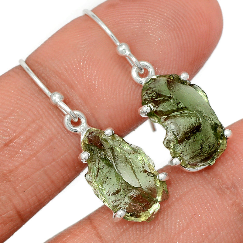 1.2" Claw - Moldavite Earrings - MLDE193