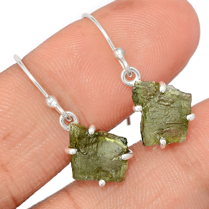 1.1" Claw - Moldavite Earrings - MLDE263