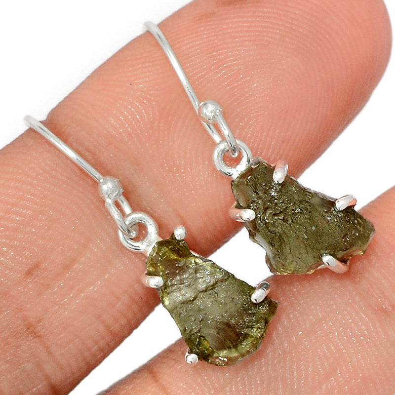 1.1" Claw - Moldavite Earrings - MLDE264