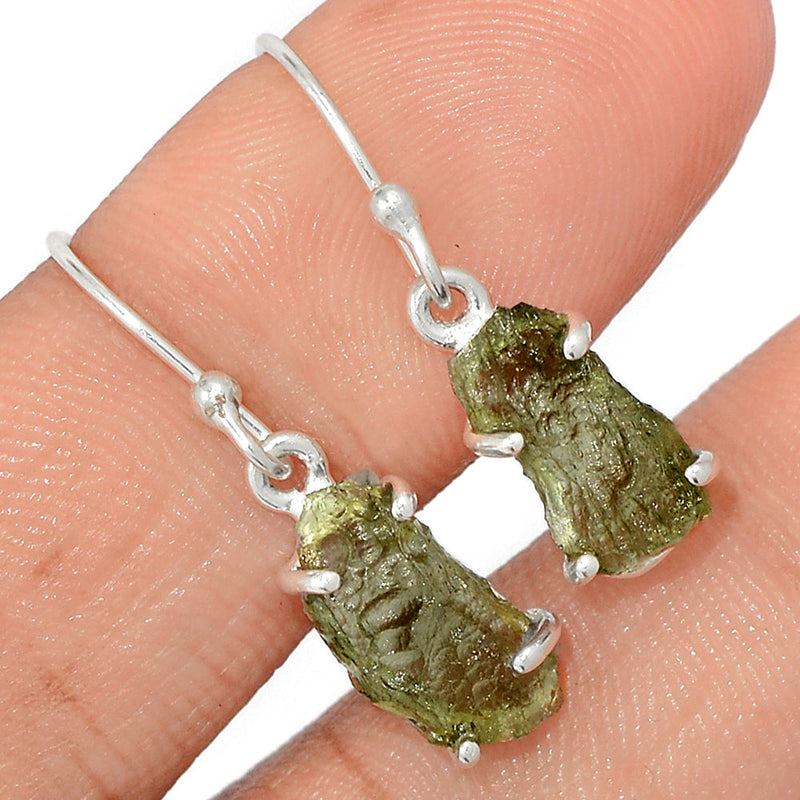 1.1" Claw - Moldavite Earrings - MLDE266