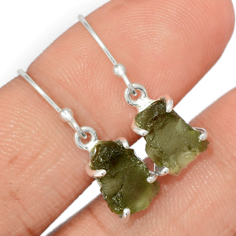 1.1" Claw - Moldavite Earrings - MLDE267