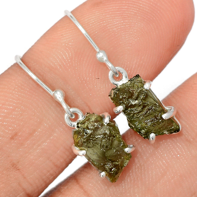 1.1" Claw - Moldavite Earrings - MLDE268