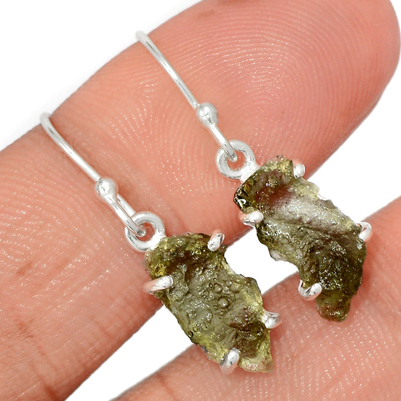 1.1" Claw - Moldavite Earrings - MLDE271