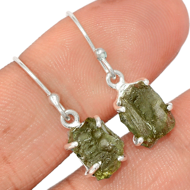 1.1" Claw - Moldavite Earrings - MLDE276