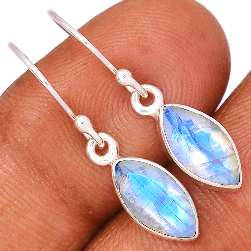 1.2" Rainbow Moonstone Faceted Earrings - MNFE525