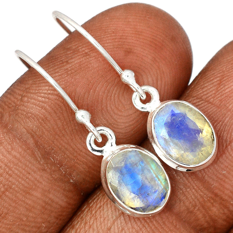 1.1" Moonstone Faceted Earrings - MNFE615