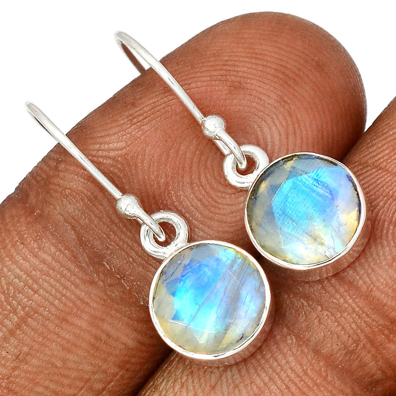 1.1" Moonstone Faceted Earrings - MNFE628