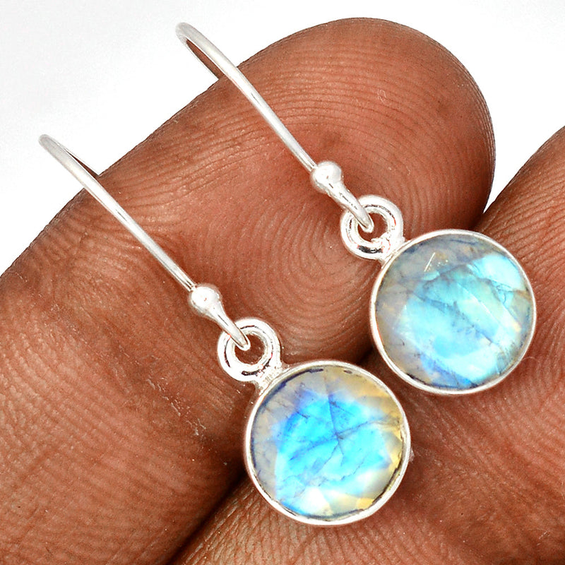 1.1" Moonstone Faceted Earrings - MNFE631