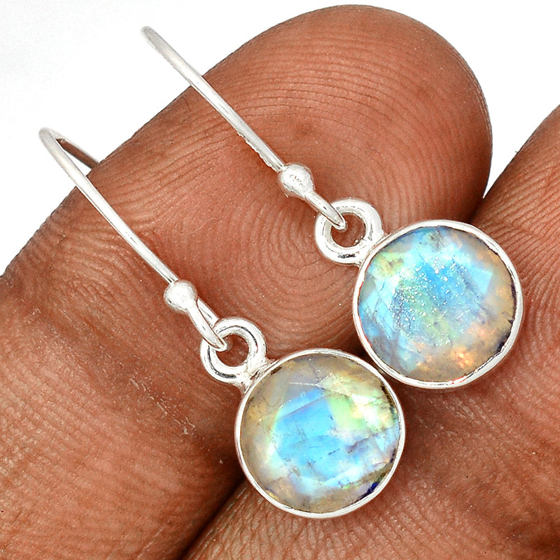 1.1" Moonstone Faceted Earrings - MNFE633