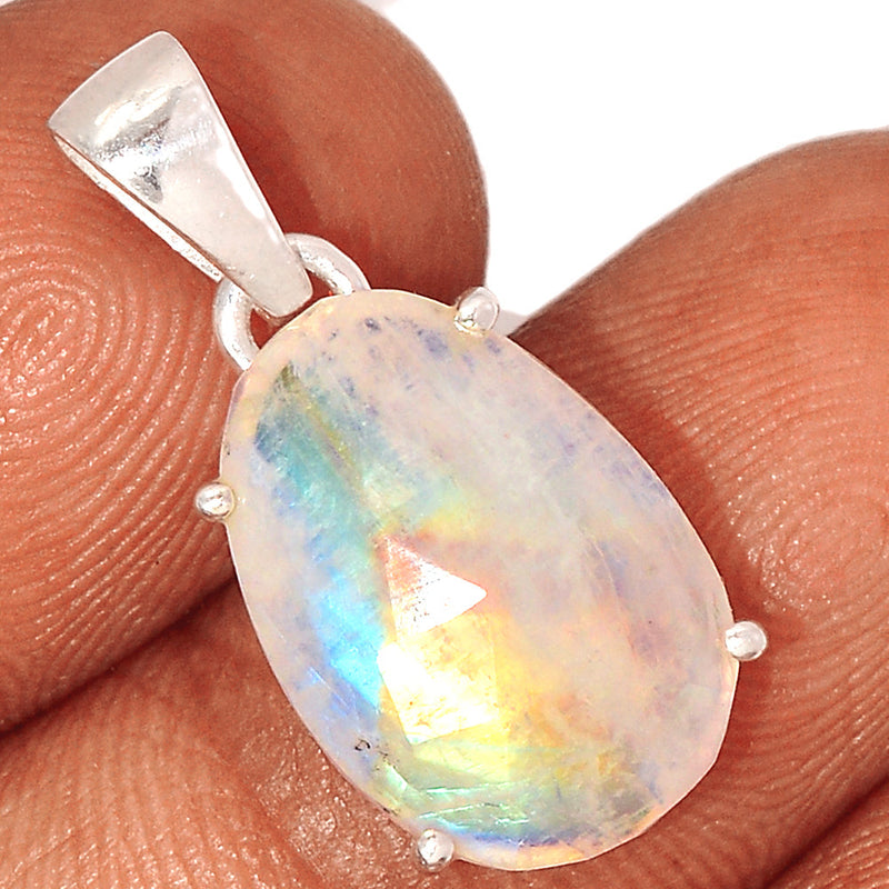 1" Claw - Moonstone Faceted Pendants - MNFP1838