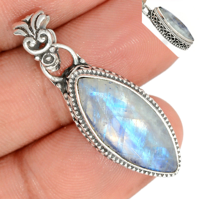 1.5" Fine Filigree - Moonstone Faceted Pendants - MNFP1862