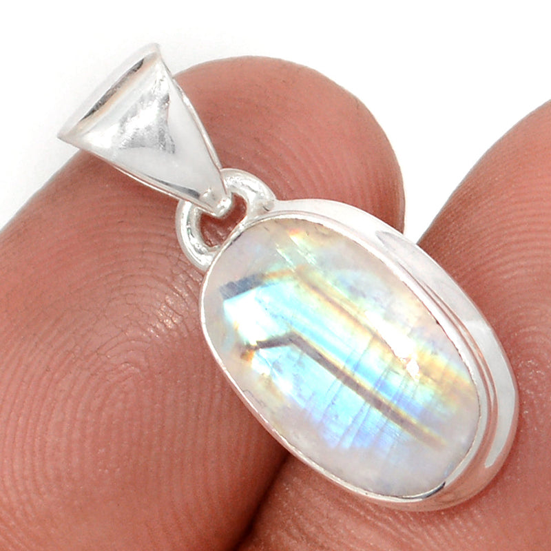 1" Rainbow Moonstone Faceted Pendants - MNFP1866