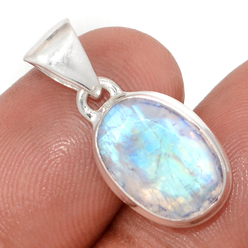 1" Rainbow Moonstone Faceted Pendants - MNFP1880