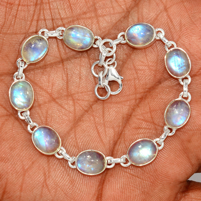 8.3" Rainbow Moonstone Bracelets - MONB729