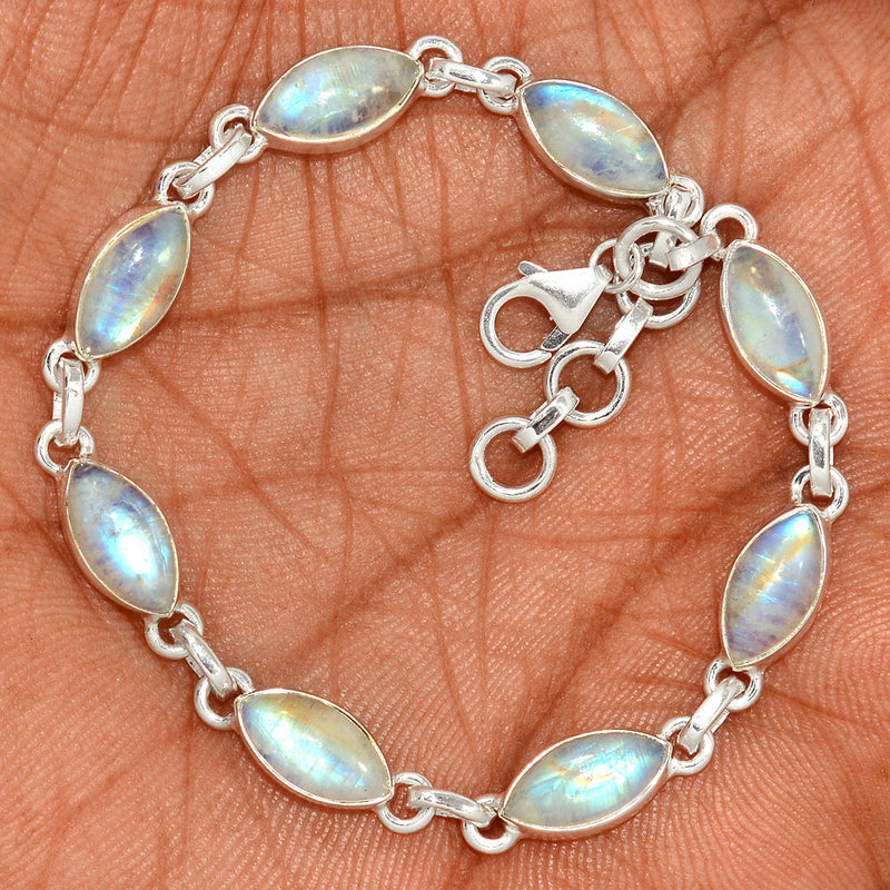 8.3" Rainbow Moonstone Bracelets - MONB736