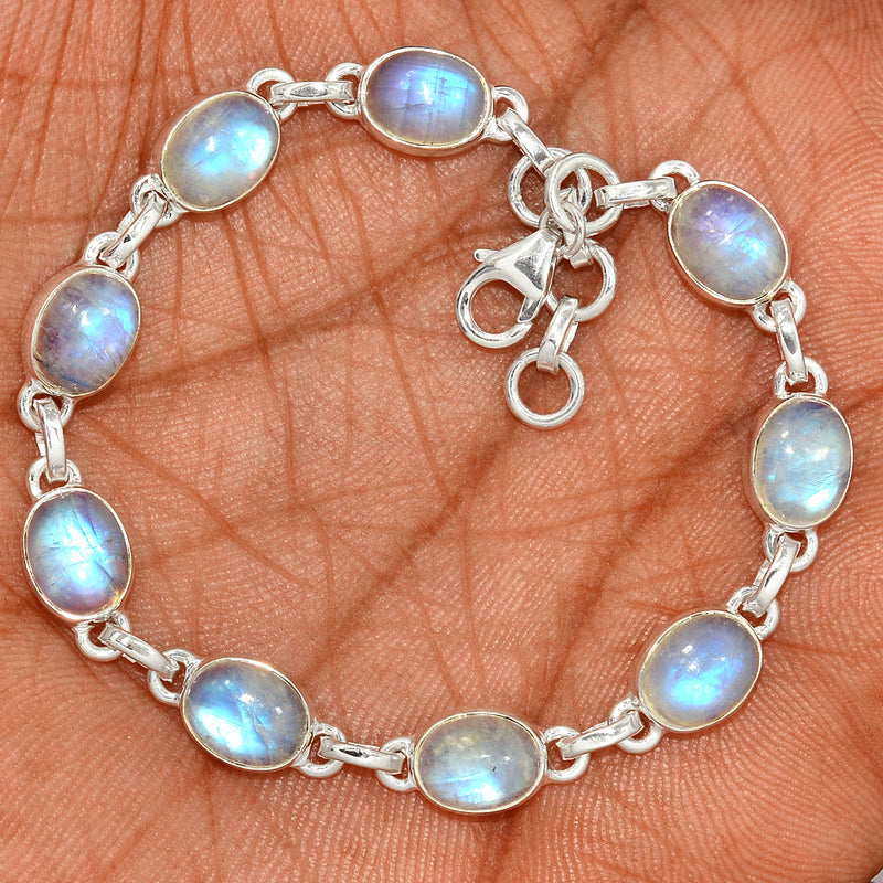 8.1" Rainbow Moonstone Bracelets - MONB737