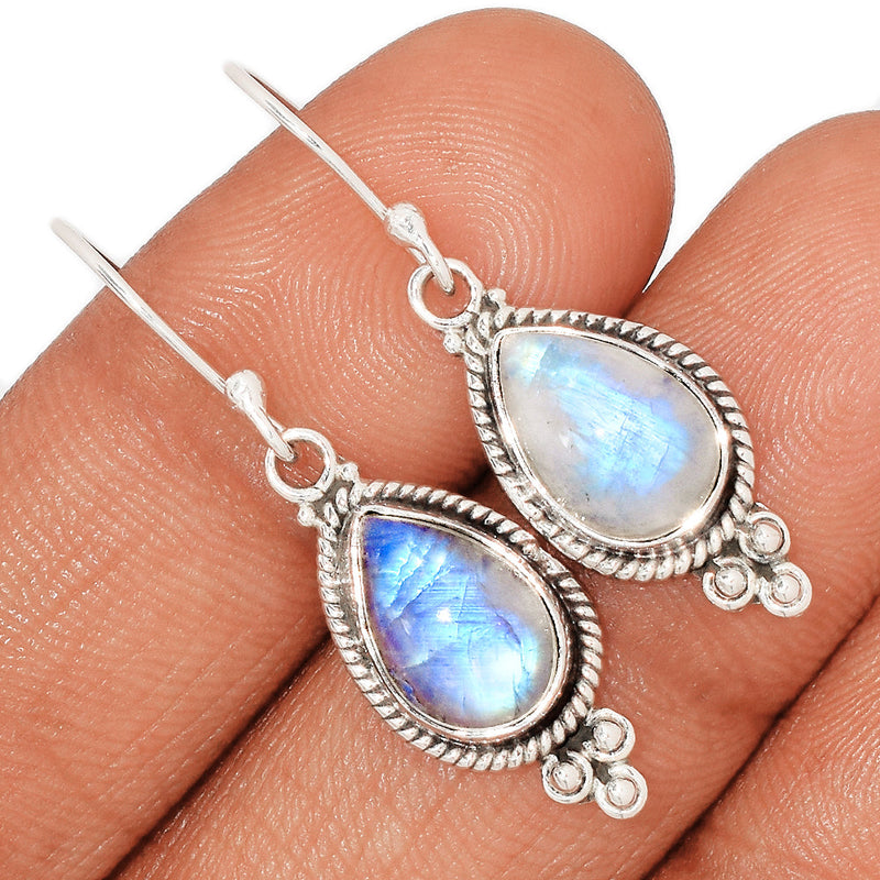 1.5" Rainbow Moonstone Earrings - MONE3366