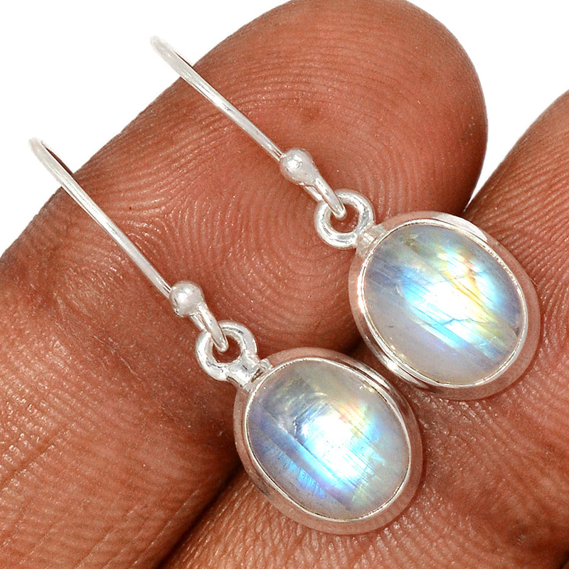 1.1" Rainbow Moonstone Earrings - MONE3408