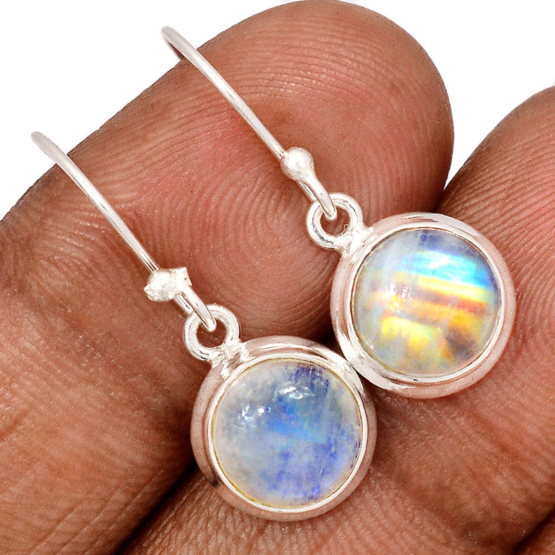 1.1" Rainbow Moonstone Earrings - MONE3458