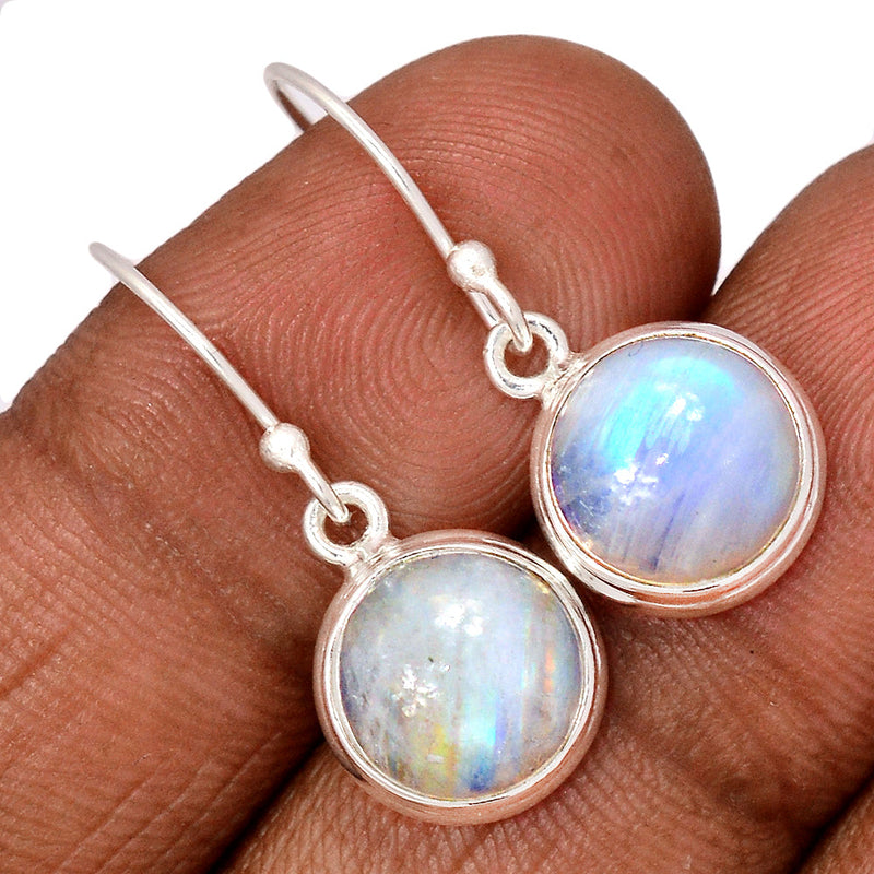 1.1" Rainbow Moonstone Earrings - MONE3462