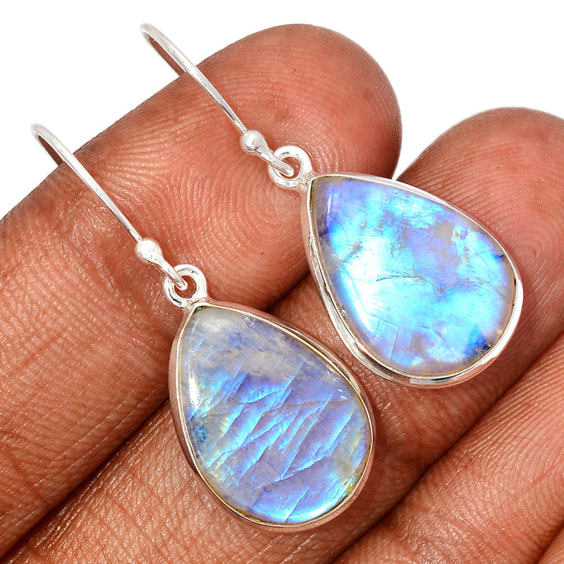 1.5" Rainbow Moonstone Earrings - MONE3565