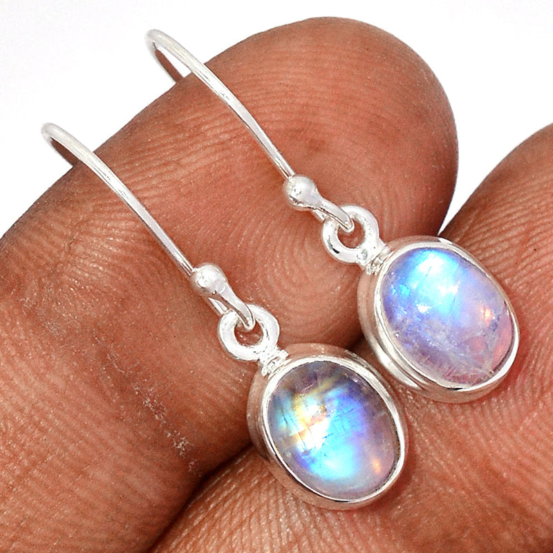 1.1" Rainbow Moonstone Earrings - MONE3648