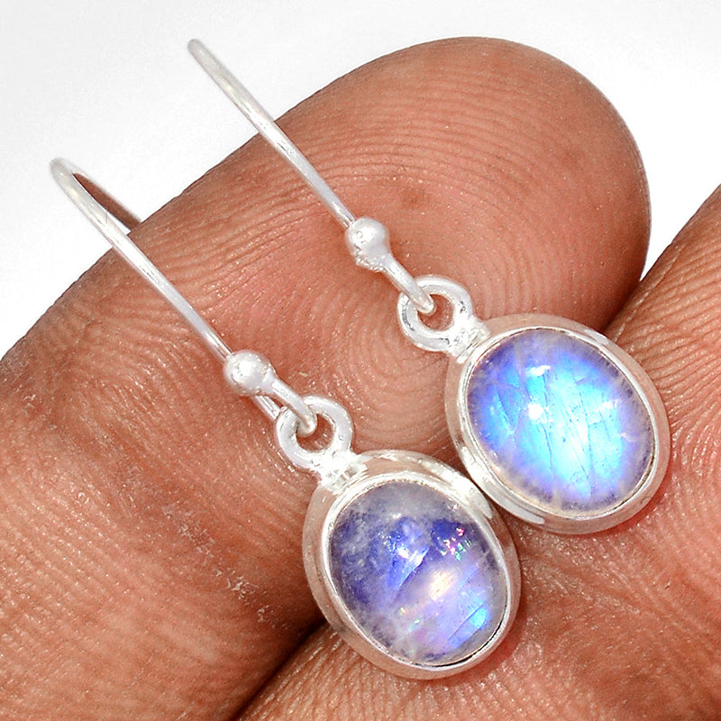 1.1" Rainbow Moonstone Earrings - MONE3654