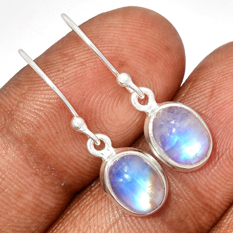 1.1" Rainbow Moonstone Earrings - MONE3675