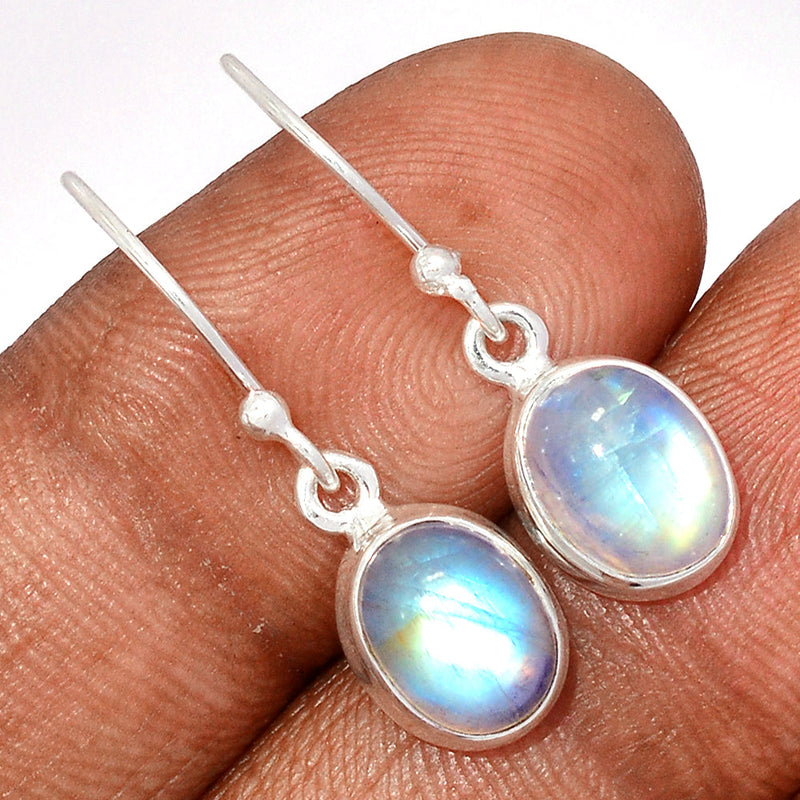 1.1" Rainbow Moonstone Earrings - MONE3676