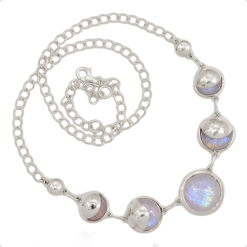 18.1" Moon - Rainbow Moonstone Necklaces - MONN148