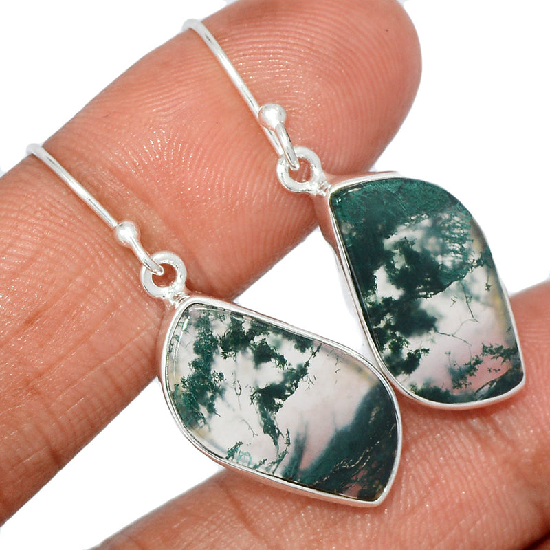 1.5" Moss Agate Earrings - MOSE1114