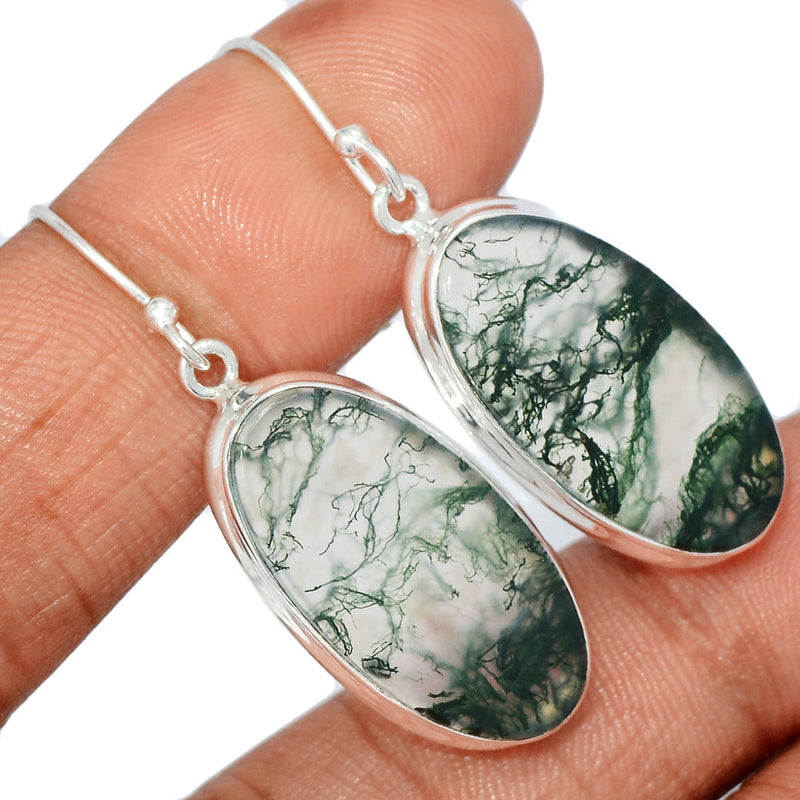 1.7" Moss Agate Earrings - MOSE1120