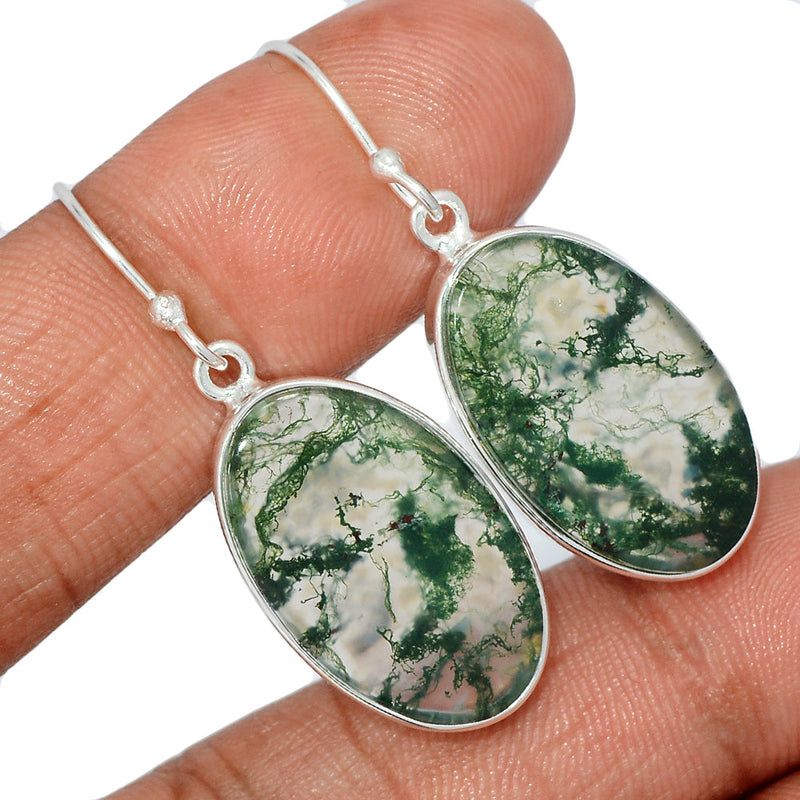 1.6" Moss Agate Earrings - MOSE1121