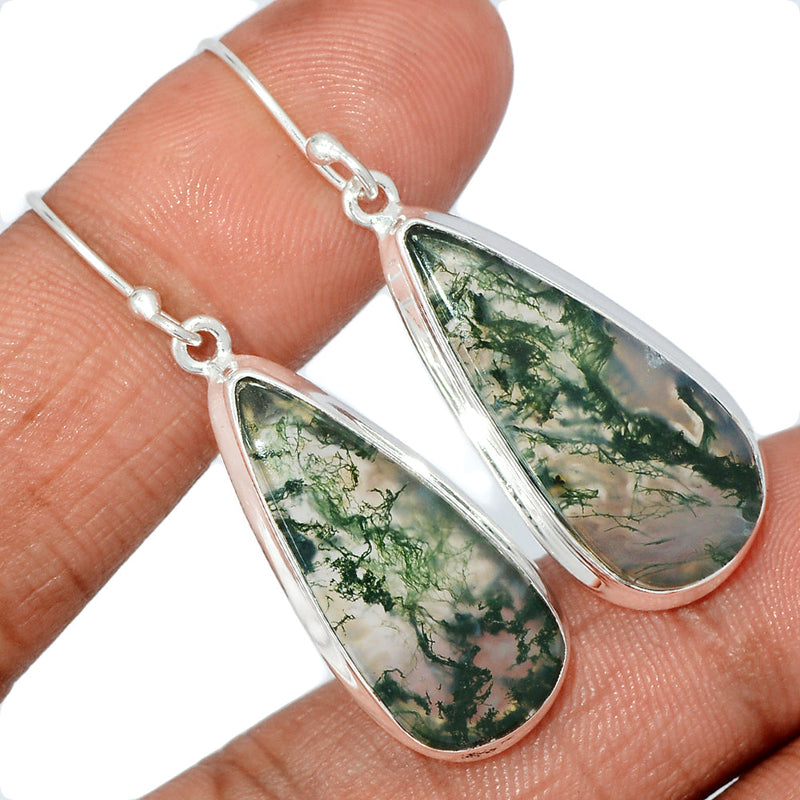 1.7" Moss Agate Earrings - MOSE1122