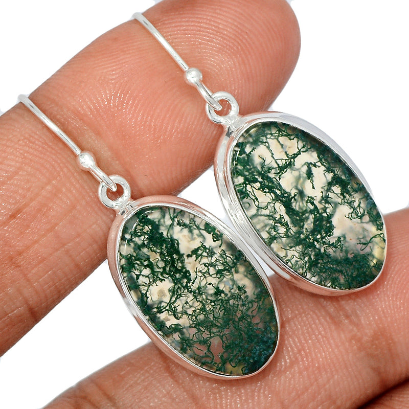 1.6" Moss Agate Earrings - MOSE1124