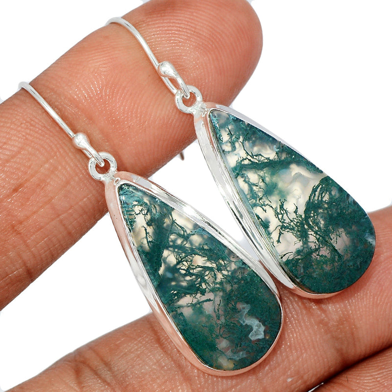 1.7" Moss Agate Earrings - MOSE1126