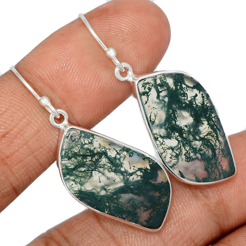 1.6" Moss Agate Earrings - MOSE1136