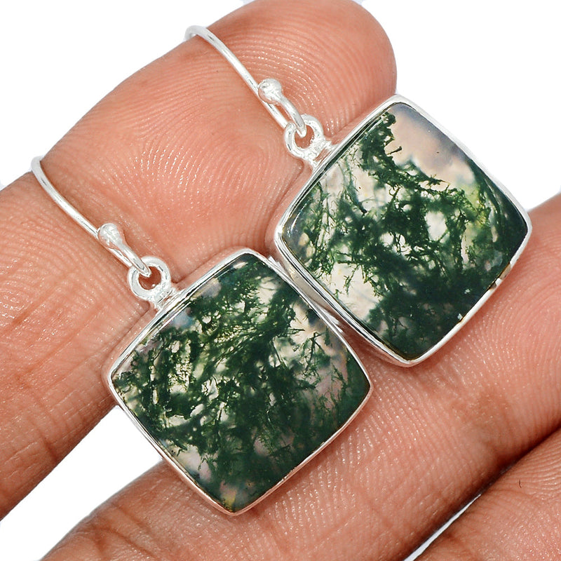 1.3" Moss Agate Earrings - MOSE1138