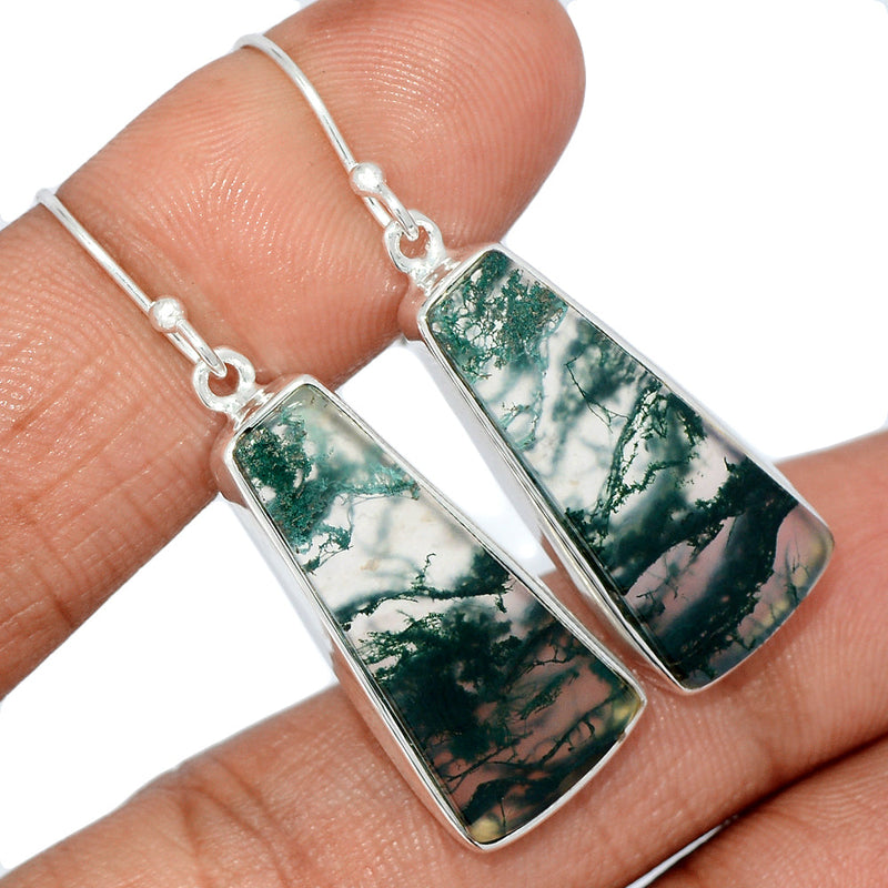 1.7" Moss Agate Earrings - MOSE1155