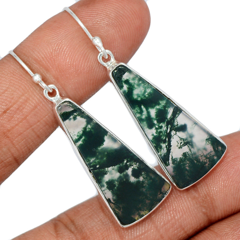 1.8" Moss Agate Earrings - MOSE1156