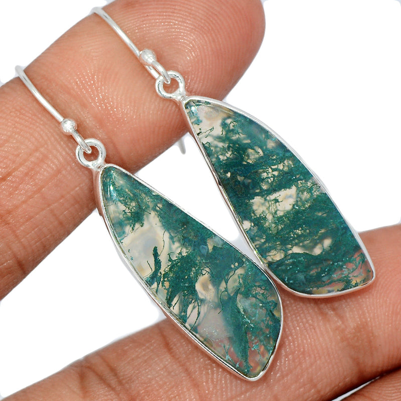 1.8" Moss Agate Earrings - MOSE1158