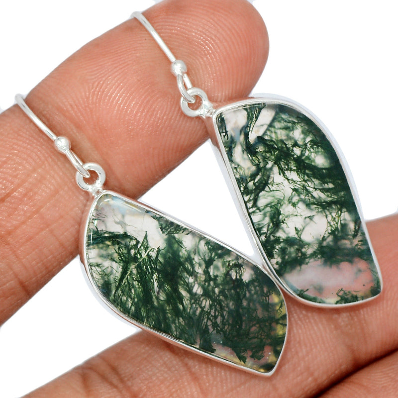 1.7" Moss Agate Earrings - MOSE1159