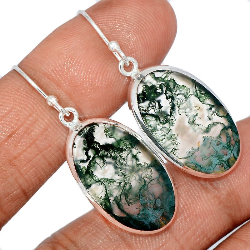 1.6" Moss Agate Earrings - MOSE1163