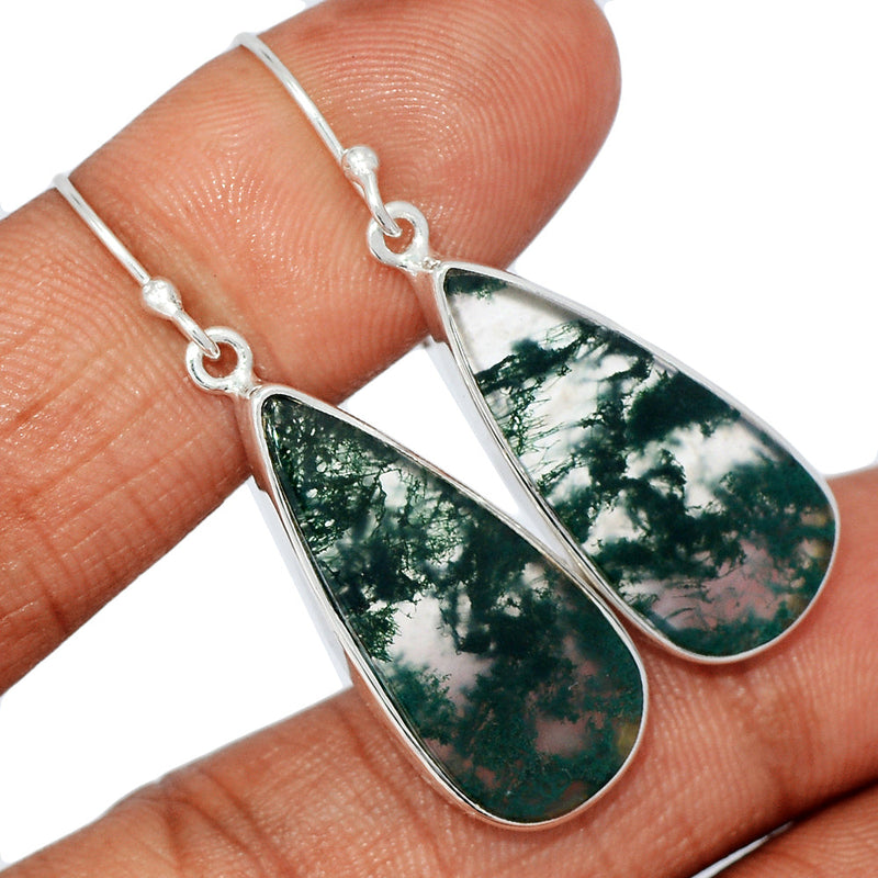 1.7" Moss Agate Earrings - MOSE1164