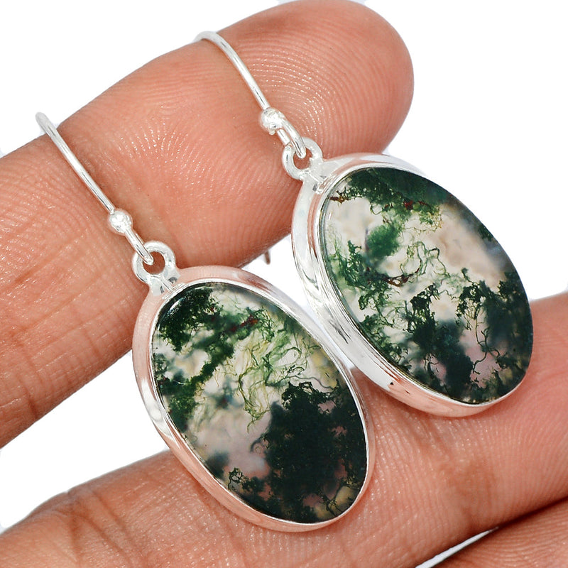 1.6" Moss Agate Earrings - MOSE1165