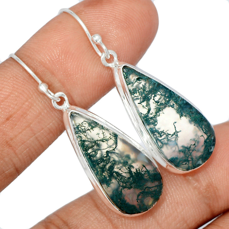 1.6" Moss Agate Earrings - MOSE1177